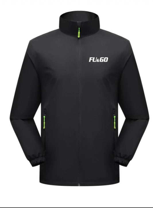 Casual waterproof open jacket - Hoodless - Black